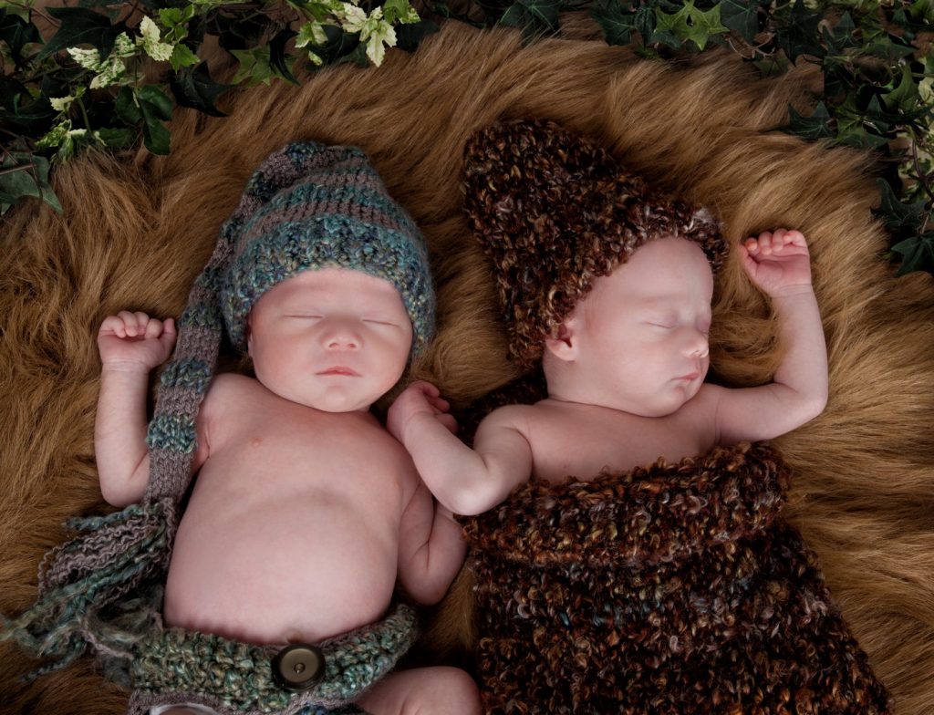 Twin Babies Photographed in Studio