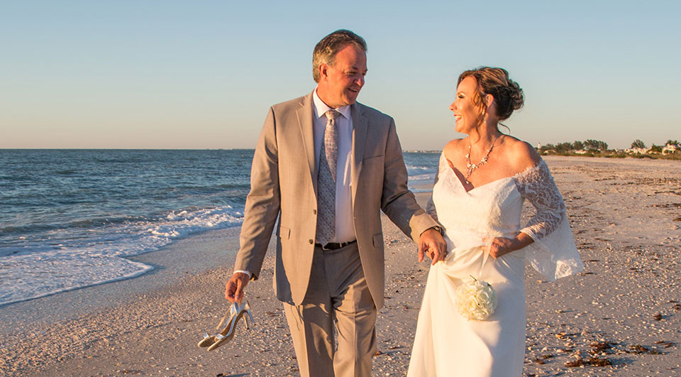 Wedding Photography - Bride and Groom on the beach in Boca Grande, FL